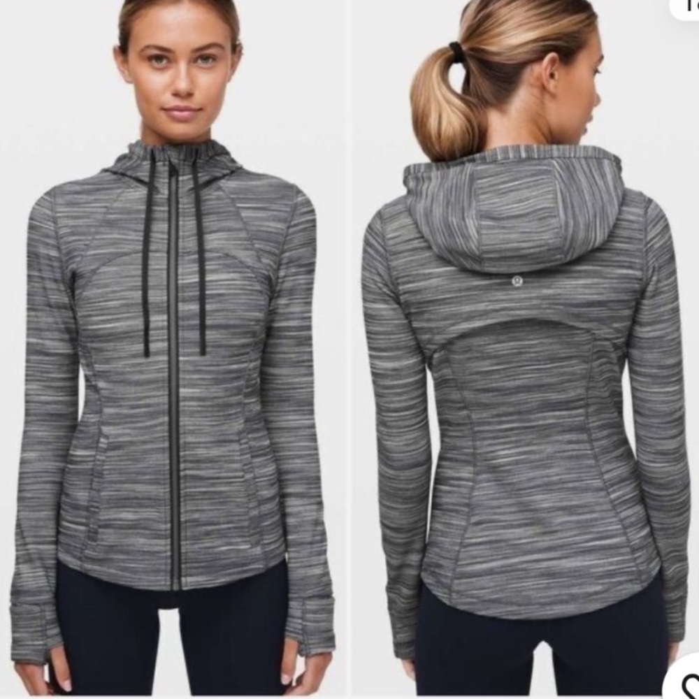 Lululemon Hooded Define Jacket *Nulu Heathered Black/White/Black size 6 - Picture 1 of 14